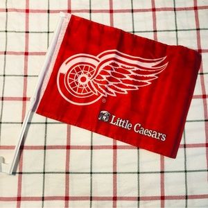 Detroit Red Wings Car Flag 15x11 Printed both sides Little Caesars Hockey